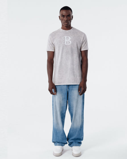ACHERNER GREY ACID WASH T SHIRT